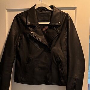 Women's Black vegan Leather Moto Jacket